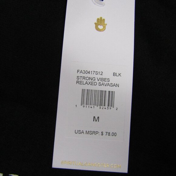 Spiritual Gangster NEW NWT Women Medium Black "Strong Vibes" Crewneck Sweatshirt - Picture 2 of 5